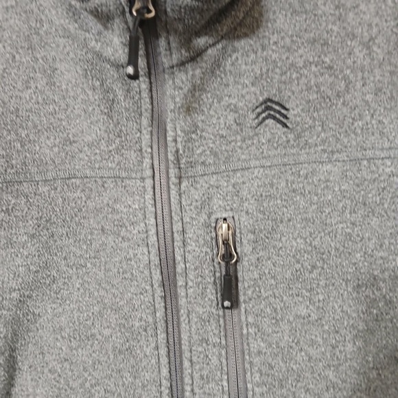 Solaris Men Sweater Gray Size L Fleece Mock Neck Zip Pockets Full Zip - Picture 5 of 8